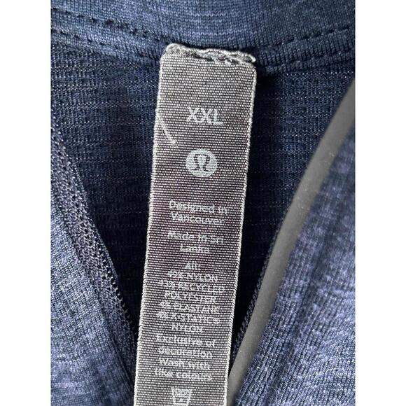 Lululemon Switchback Short Sleeve 1/4 Zip Heathered Navy Mens XXL - Picture 5 of 5